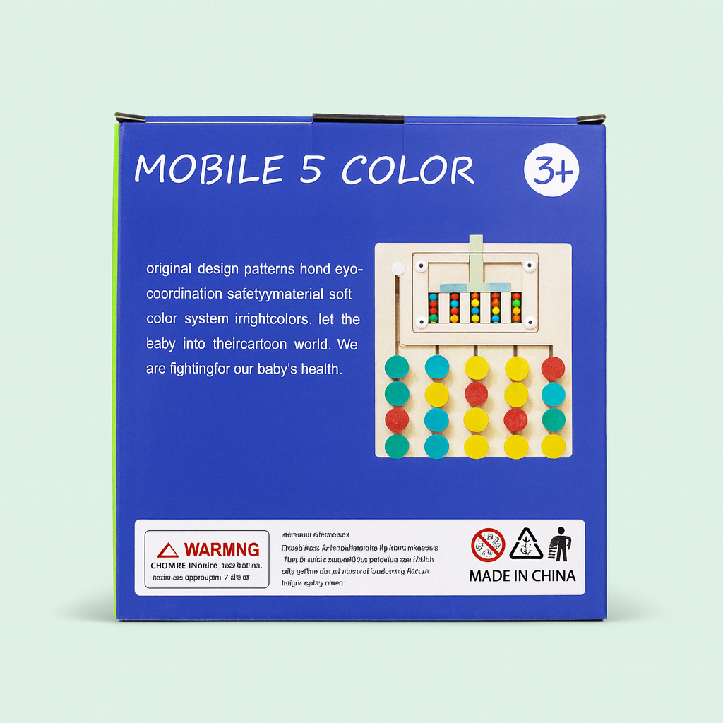 Five-Color Wooden Brain Teasers Logic Game – Educational Toy for Kids