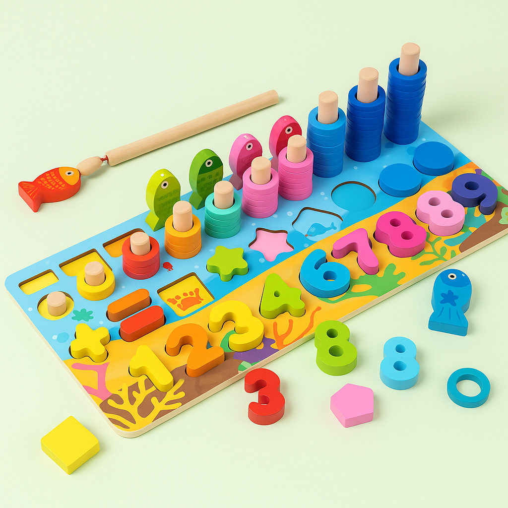 Logarithmic Board Wooden Toy – Early Math Learning Educational Game