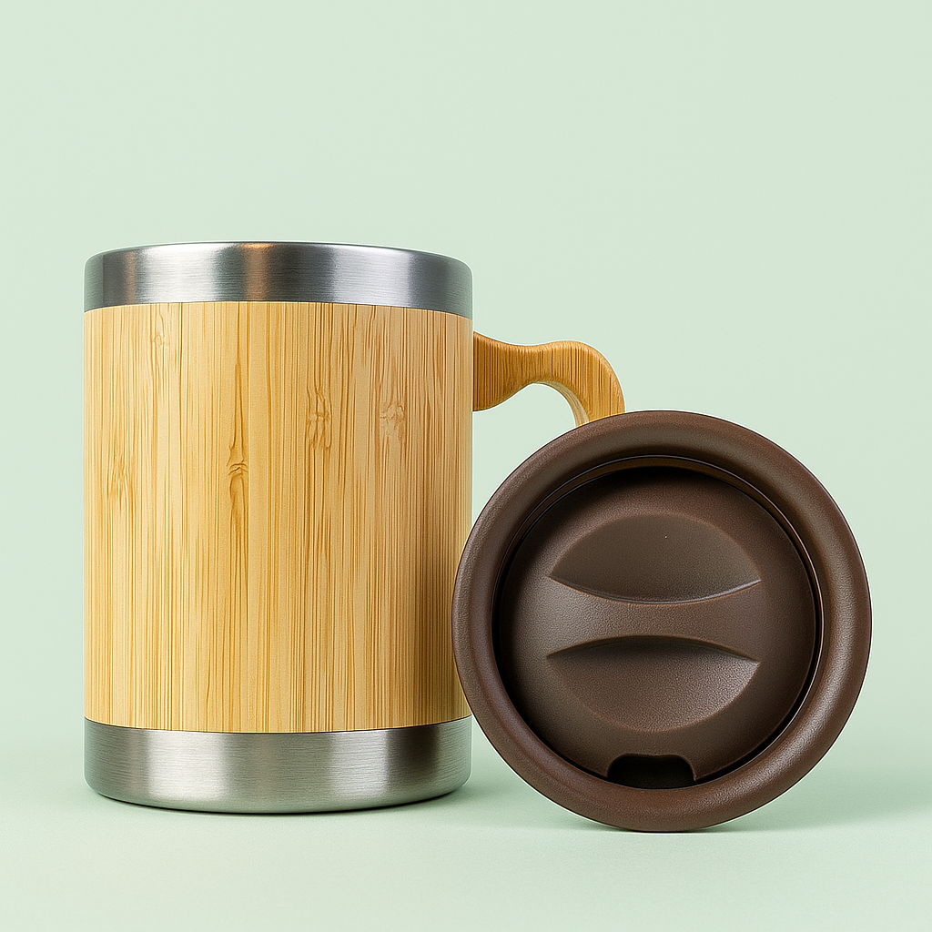 Natural Bamboo Stainless Steel Insulated Mug – 300ml