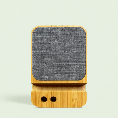 Multifunctional Bamboo Wireless Charger & Desk Organizer