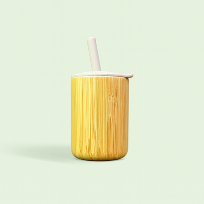Bamboo Baby Straw Cup – 170ml | Natural Bamboo & Food-Grade Silicone, Eco-Friendly Bamboo Straw Cup for Infants & Toddlers