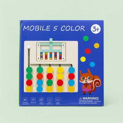 Five-Color Wooden Brain Teasers Logic Game – Educational Toy for Kids