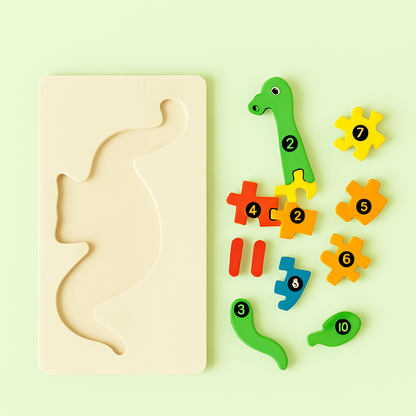 3D Wooden Animal-Vehicle Puzzle – Creative Educational Toy for Kids