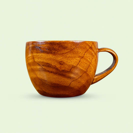 Handcrafted Wooden Mug – 8.1oz / 240ml Wild Jujube Wood Coffee Cup with Handle for Tea, Coffee, Beer, Milk, or Water