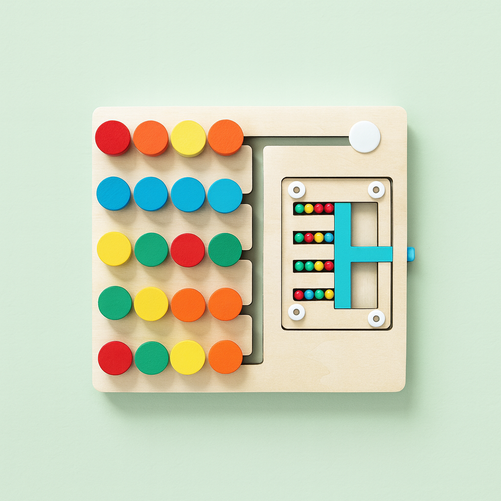 Five-Color Wooden Brain Teasers Logic Game – Educational Toy for Kids