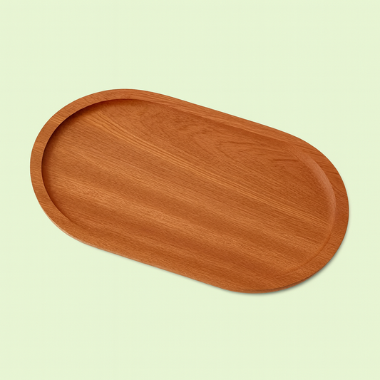 Handcrafted Oval Wooden Tray – Solid Wood Dining & Serving Tray