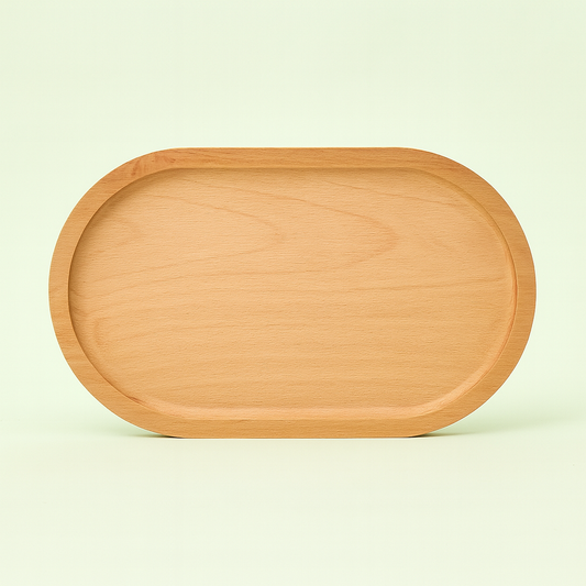 Handcrafted Oval Wooden Tray – Solid Wood Dining & Serving Tray
