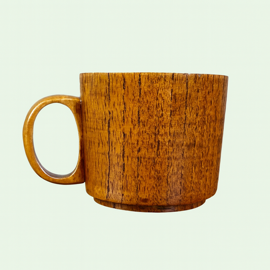 Handcrafted Wooden Cup – 7oz / 200ml with Handle for Tea, Coffee, Beer, Milk, or Water