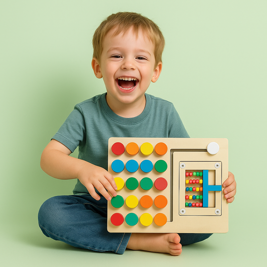 Five-Color Wooden Brain Teasers Logic Game – Educational Toy for Kids