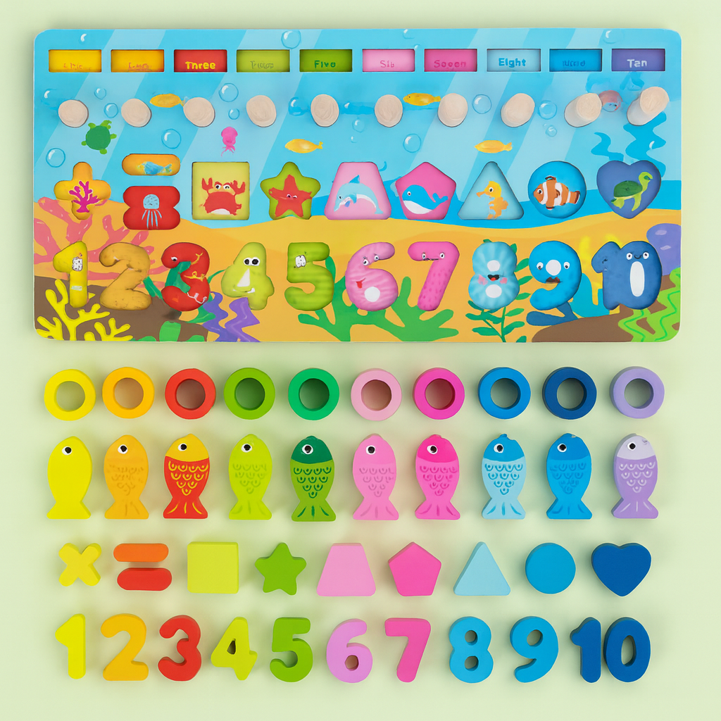 Logarithmic Board Wooden Toy – Early Math Learning Educational Game